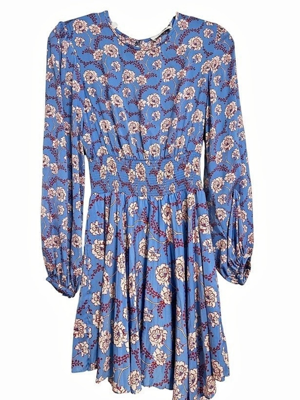 A.L.C. Floral Long Sleeve Mini Dress in Blue & Pink Like New